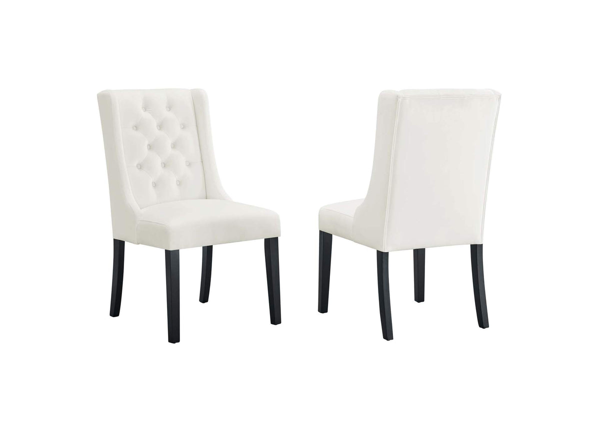 EEI-5013-WHI Baronet Performance Velvet Dining Chairs Set Of 2 By Modway