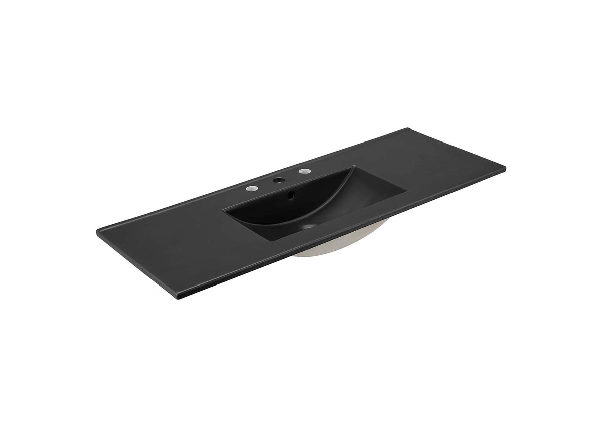 EEI-5072-BLK Cayman 48" Single Basin Bathroom Sink By Modway