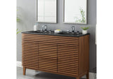 EEI-5073-BLK Cayman 48" Double Basin Bathroom Sink By Modway