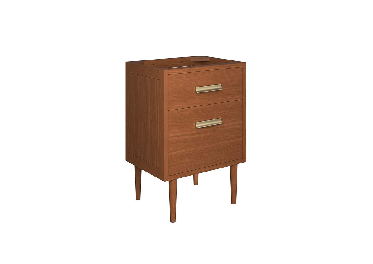 EEI-5082-NAT Cassia 24" Teak Wood Bathroom Vanity Cabinet - Sink Basin Not Included - By Modway