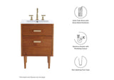 EEI-5082-NAT Cassia 24" Teak Wood Bathroom Vanity Cabinet - Sink Basin Not Included - By Modway