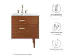 EEI-5083-NAT Cassia 36" Teak Wood Bathroom Vanity Cabinet - Sink Basin Not Included - By Modway
