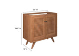 EEI-5087-NAT Birdie 36" Teak Wood Bathroom Vanity Cabinet - Sink Basin Not Included - By Modway