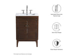 EEI-5088-WAL Ledger 24" Wood Bathroom Vanity Cabinet - Sink Basin Not Included - By Modway