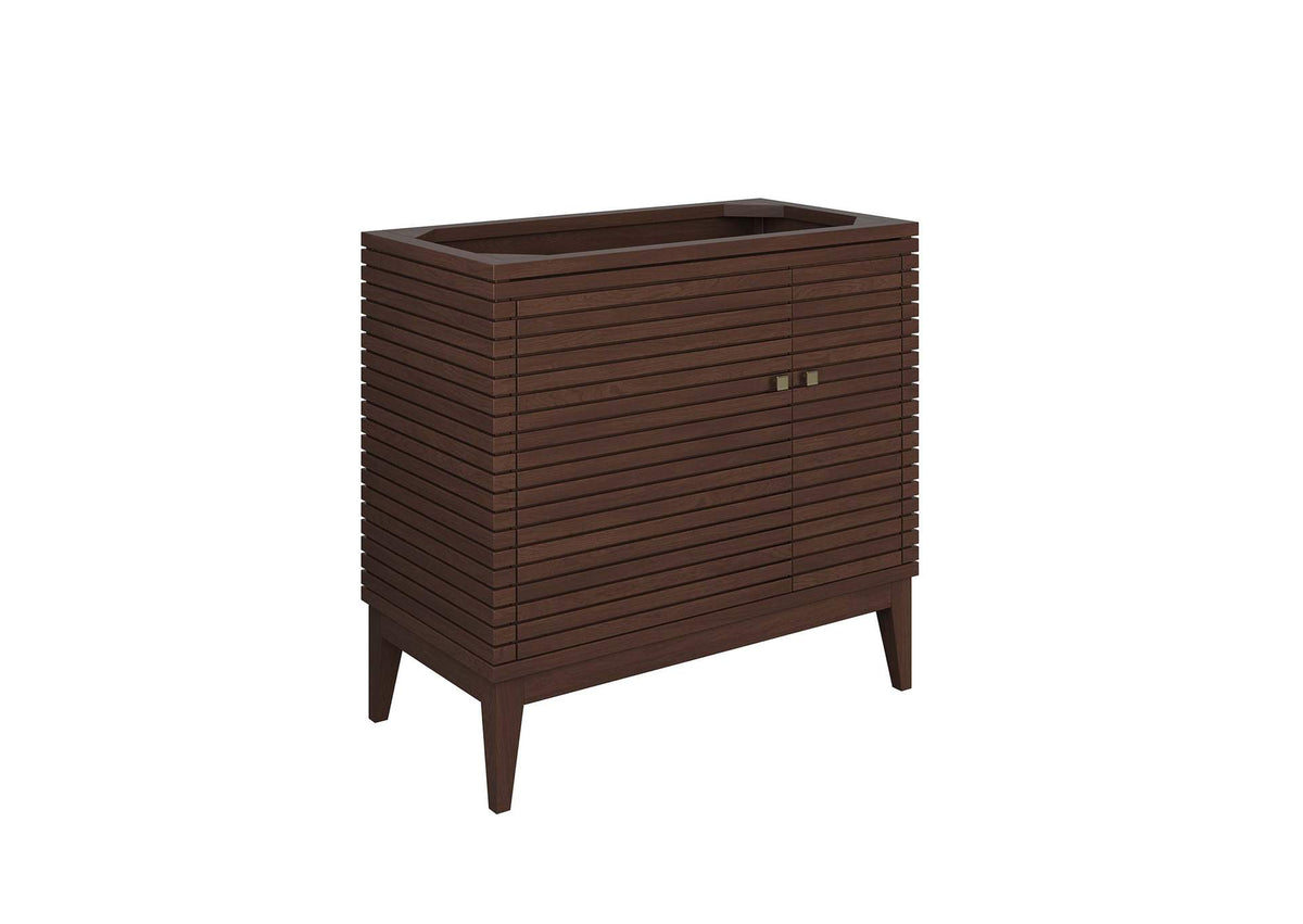 EEI-5089-WAL Ledger 36" Wood Bathroom Vanity Cabinet - Sink Basin Not Included - By Modway