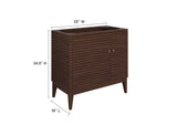 EEI-5089-WAL Ledger 36" Wood Bathroom Vanity Cabinet - Sink Basin Not Included - By Modway