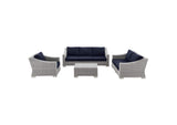 EEI-5091-NAV Conway 4-Piece Outdoor Patio Wicker Rattan Furniture Set By Modway