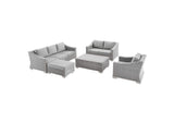 EEI-5092-GRY Conway 5 Piece Outdoor Patio Wicker Rattan Furniture Set By Modway