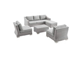 EEI-5097-GRY Conway 5 Piece Outdoor Patio Wicker Rattan Furniture Set By Modway