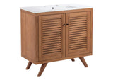 EEI-5113-NAT-WHI Birdie 36" Bathroom Vanity By Modway