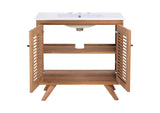 EEI-5113-NAT-WHI Birdie 36" Bathroom Vanity By Modway