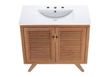 EEI-5113-NAT-WHI Birdie 36" Bathroom Vanity By Modway