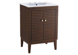 EEI-5114-WAL-WHI Ledger 24" Bathroom Vanity By Modway