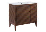 EEI-5115-WAL-WHI Ledger 36" Bathroom Vanity By Modway