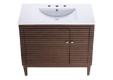 EEI-5115-WAL-WHI Ledger 36" Bathroom Vanity By Modway