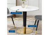 EEI-5117-GLD-WHI Zinque 36" Dining Table By Modway