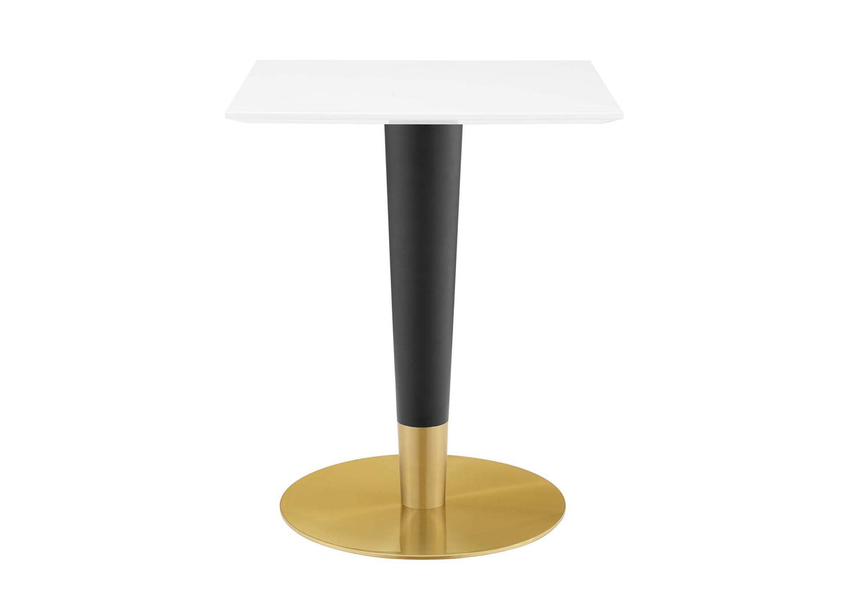EEI-5118-GLD-WHI Zinque 24" Square Dining Table By Modway
