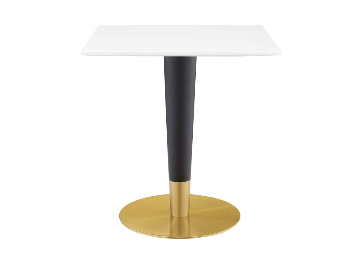 EEI-5119-GLD-WHI Zinque 28" Square Dining Table By Modway