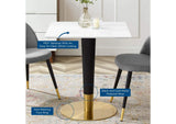 EEI-5119-GLD-WHI Zinque 28" Square Dining Table By Modway