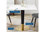 EEI-5120-GLD-WHI Zinque 36" Square Dining Table By Modway