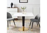 EEI-5120-GLD-WHI Zinque 36" Square Dining Table By Modway