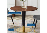 EEI-5123-GLD-WAL Zinque 36" Dining Table By Modway