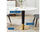 EEI-5124-GLD-WHI Zinque 42" Oval Dining Table By Modway