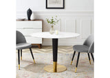 EEI-5124-GLD-WHI Zinque 42" Oval Dining Table By Modway
