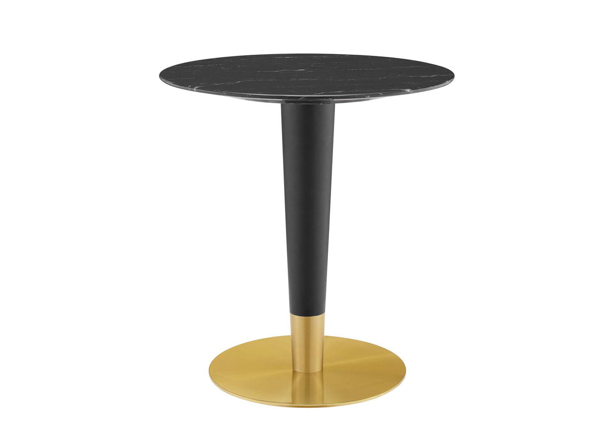 EEI-5131-GLD-BLK Zinque 28" Artificial Marble Dining Table By Modway