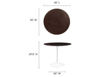EEI-5157-WHI-CHE Lippa 36" Round Wood Dining Table By Modway