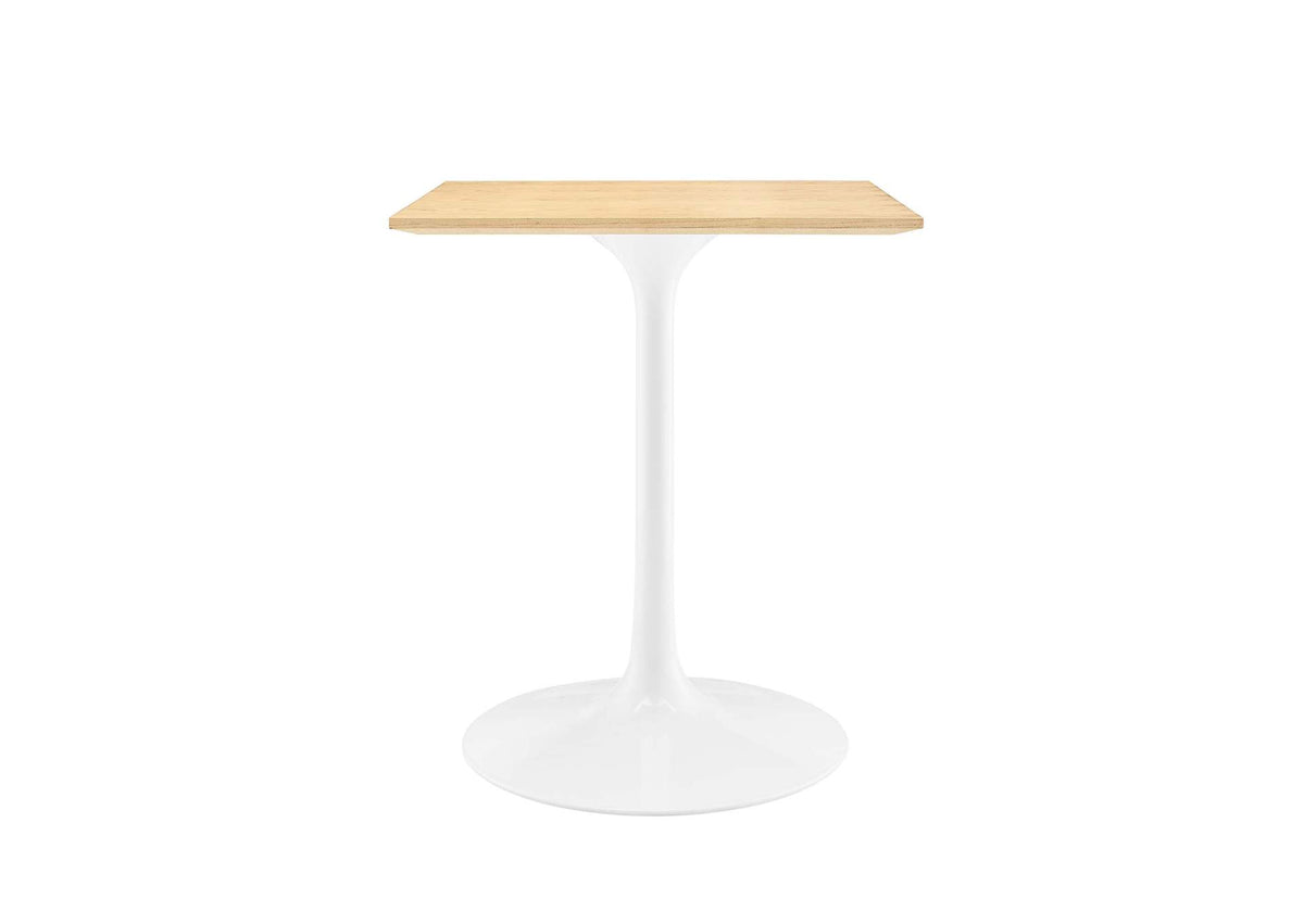 EEI-5162-WHI-NAT Lippa 24" Square Wood Dining Table By Modway