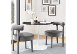 EEI-5168-WHI-BLK Lippa 36" Round Faux Marble Dining Table By Modway