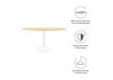 EEI-5176-WHI-NAT Lippa 60" Round Wood Dining Table By Modway