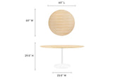 EEI-5176-WHI-NAT Lippa 60" Round Wood Dining Table By Modway