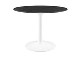 EEI-5181-WHI-BLK Lippa 40" Round Faux Marble Dining Table By Modway