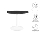 EEI-5181-WHI-BLK Lippa 40" Round Faux Marble Dining Table By Modway
