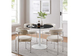 EEI-5181-WHI-BLK Lippa 40" Round Faux Marble Dining Table By Modway