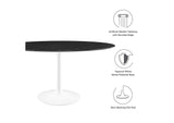 EEI-5184-WHI-BLK Lippa 60" Round Faux Marble Dining Table By Modway