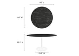 EEI-5184-WHI-BLK Lippa 60" Round Faux Marble Dining Table By Modway