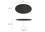 EEI-5185-WHI-BLK Lippa 54" Oval Faux Marble Dining Table By Modway