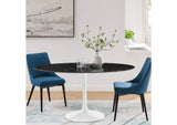EEI-5186-WHI-BLK Lippa 60" Oval Faux Marble Dining Table By Modway