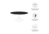 EEI-5191-WHI-BLK Lippa 36" Round Faux Marble Coffee Table By Modway