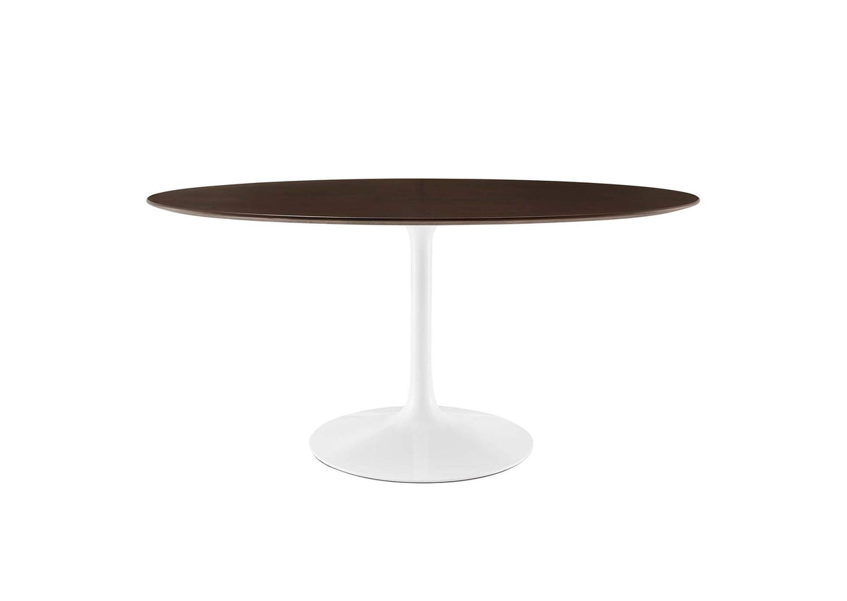EEI-5194-WHI-CHE Lippa 60" Oval Cherry Walnut Wood Dining Table By Modway