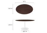EEI-5194-WHI-CHE Lippa 60" Oval Cherry Walnut Wood Dining Table By Modway