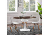 EEI-5194-WHI-CHE Lippa 60" Oval Cherry Walnut Wood Dining Table By Modway