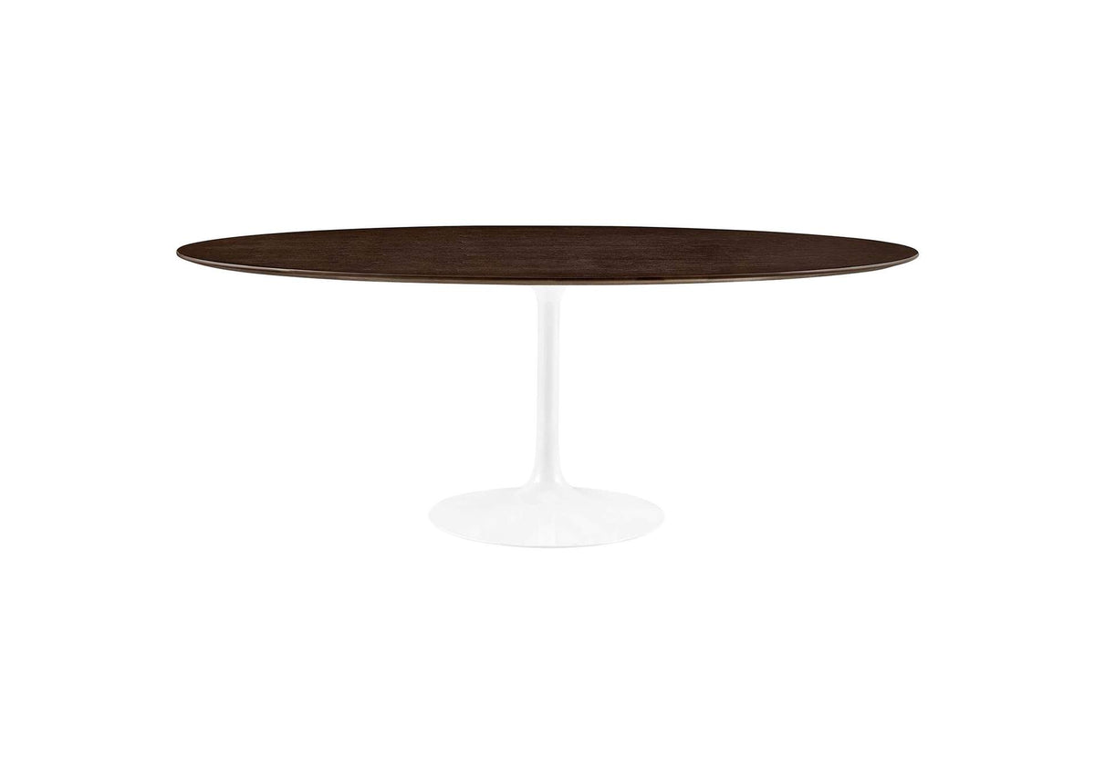 EEI-5196-WHI-CHE Lippa 78" Oval Wood Dining Table By Modway