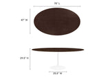 EEI-5196-WHI-CHE Lippa 78" Oval Wood Dining Table By Modway