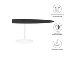 EEI-5198-WHI-BLK Lippa 78" Oval Faux Marble Dining Table By Modway