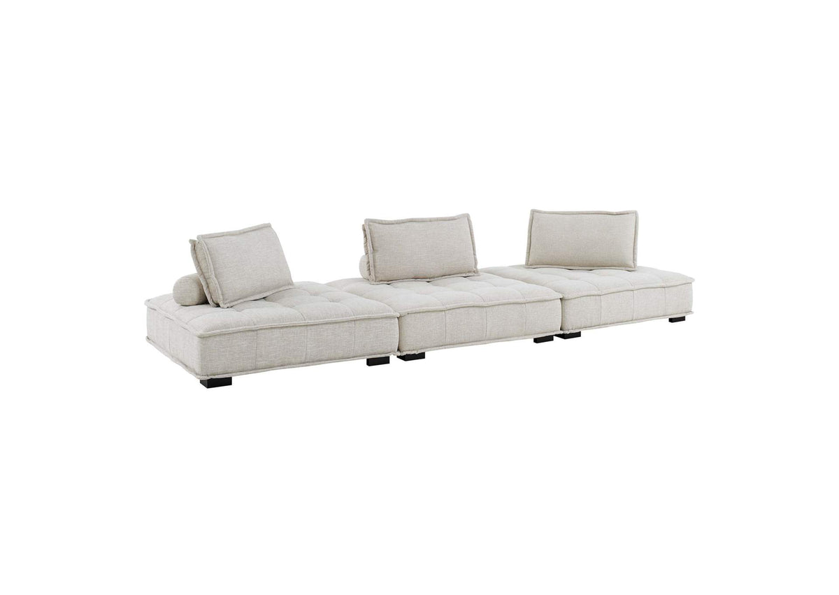 EEI-5206-BEI Saunter 3-Piece Tufted Fabric Fabric Sofa By Modway