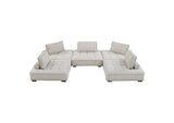 EEI-5210-BEI Saunter 5 Piece Tufted Fabric Fabric Sectional Sofa By Modway